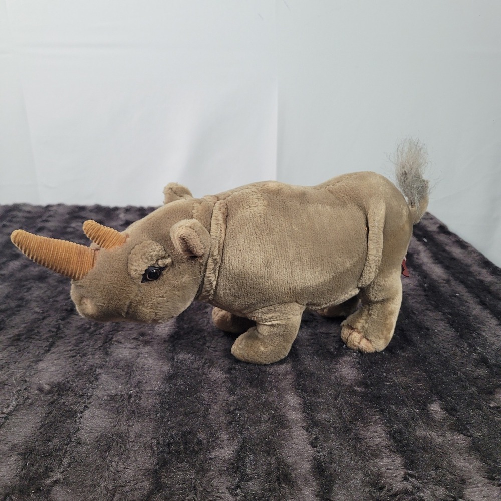 Jungle Joe's Safari Friends Rusty The Rhino Plush Stuffed Animal Brown Toy